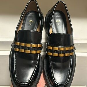 Zara loafers worn once.